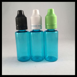 China Las botellas azules del dropper del ANIMAL DOMÉSTICO del plástico 20ml con el pisón a prueba de niños capsulan no tóxico proveedor