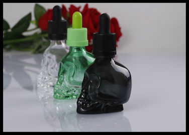 China El dropper de cristal del aceite esencial del cráneo 30ml embotella la botella negra verde clara proveedor