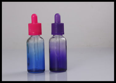 China botella de aceite esencial de cristal de la botella del dropper del color púrpura azul de la pendiente 30ml proveedor