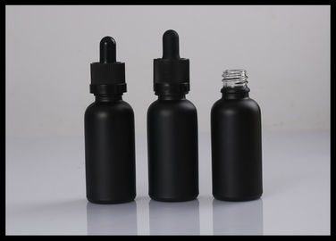 China Envases líquidos cosméticos helados negro mate de las botellas de cristal del aceite esencial proveedor