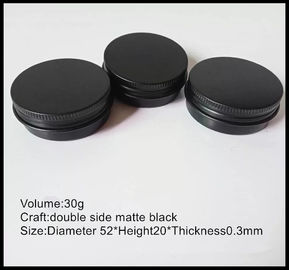 China envase de empaquetado cosmético de aluminio del tarro de la crema del negro 30g con las tapas del tornillo proveedor