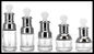 El cosmético de cristal transparente embotella los frascos blancos del aceite esencial del dropper de Bulp del cuello de plata del hombro proveedor
