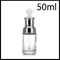 El cosmético de cristal transparente embotella los frascos blancos del aceite esencial del dropper de Bulp del cuello de plata del hombro proveedor