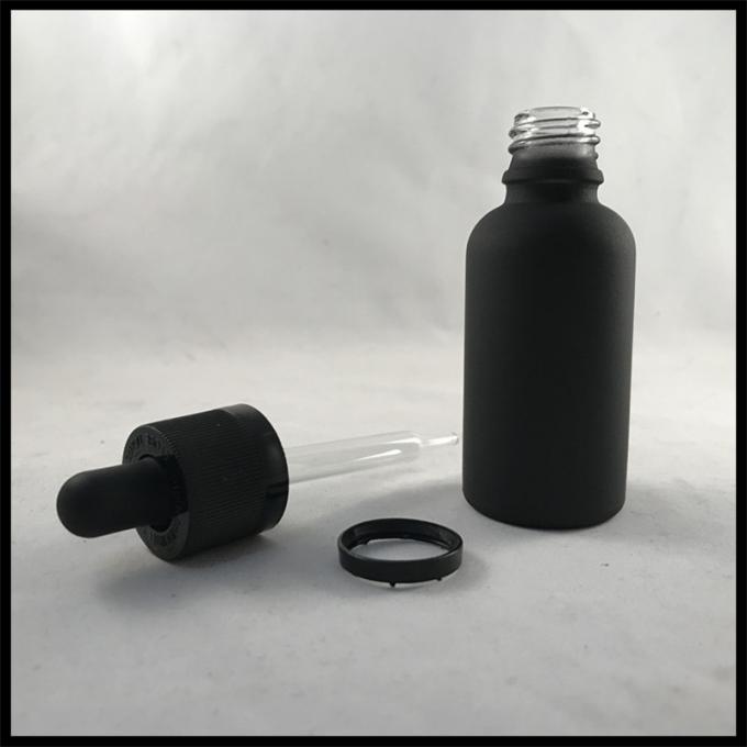 el dropper de cristal de Matt del negro 30ml embotella la botella de cristal esencial del dropper de Oild