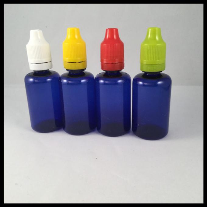 El plástico azul 30ml embotella las botellas del líquido del Cig de las botellas E del dropper del ANIMAL DOMÉSTICO