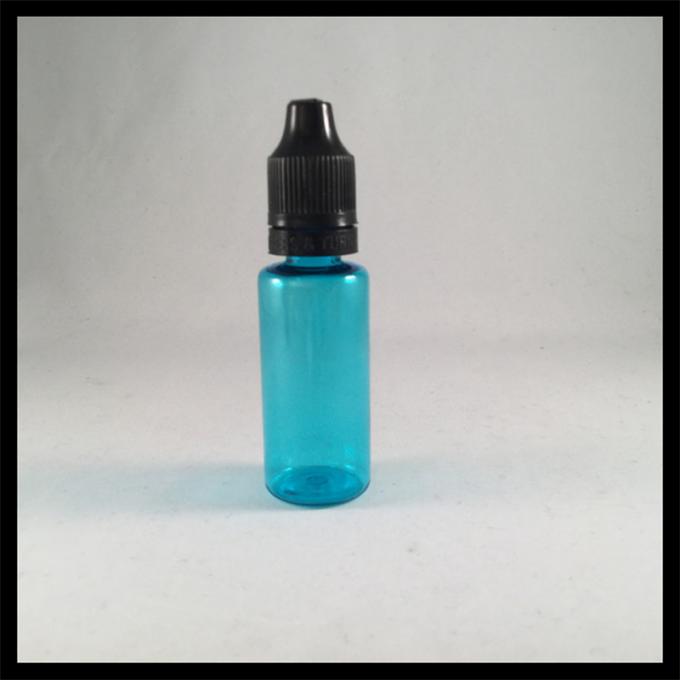 Las botellas azules del dropper del ANIMAL DOMÉSTICO del plástico 20ml con el pisón a prueba de niños capsulan no tóxico