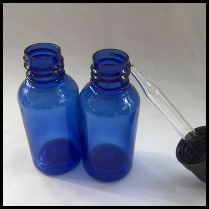 El pequeño dropper de ojo embotella las botellas plásticas vacías del dropper del aceite azul, esencial