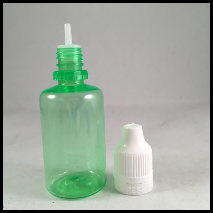 el plástico del verde 30ml embotella las botellas de aceite del jugo de las botellas del dropper del ANIMAL DOMÉSTICO con el casquillo a prueba de niños del pisón