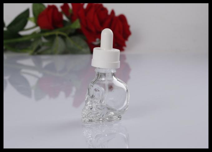 El dropper de cristal del aceite esencial del cráneo 30ml embotella la botella negra verde clara