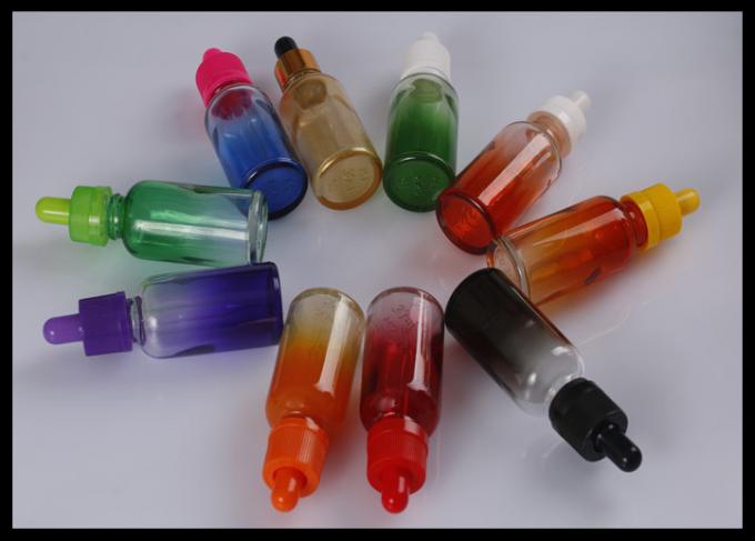 Botellas de cristal líquidas del dropper del aceite esencial de la pendiente del verde del jugo 30ml de E E