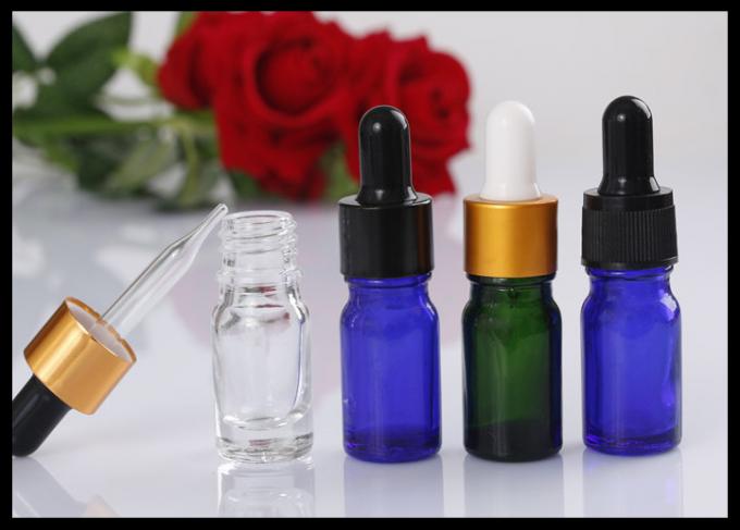 Mini casquillos a prueba de niños de cristal ambarinos claros de las botellas 5ml del aceite esencial para el embalaje médico