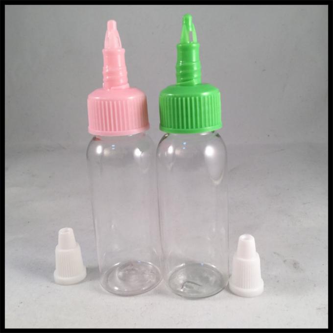 Botella plástica del dropper de la mayor nivel 60ml, botella plástica 30ml con el casquillo de la torsión