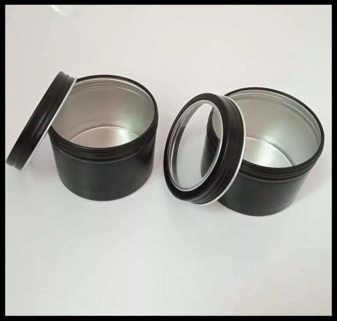 Tapón de tuerca cosmético de aluminio durable de las latas del metal del negro del tarro de la crema de los envases 120g