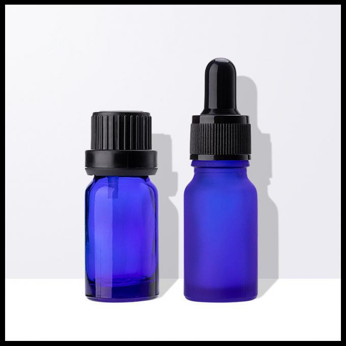Casquillo 10ml inalterable del negro del dropper de las botellas de cristal del aceite esencial del azul de cobalto