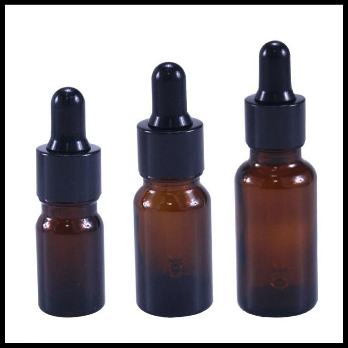 Forma redonda del aceite esencial del tapón de tuerca de aluminio negro ambarino durable de las botellas de cristal
