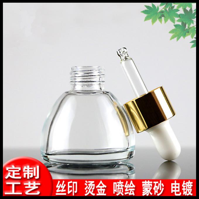 Tapón de tuerca material cosmético cónico 15ml/20ml/30ml del cristal de botellas de la muestra de la pagoda