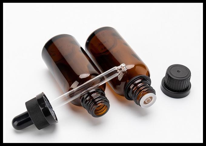 Botellas de cristal ambarinas del dropper 10ml, forma redonda del envase cosmético del perfume